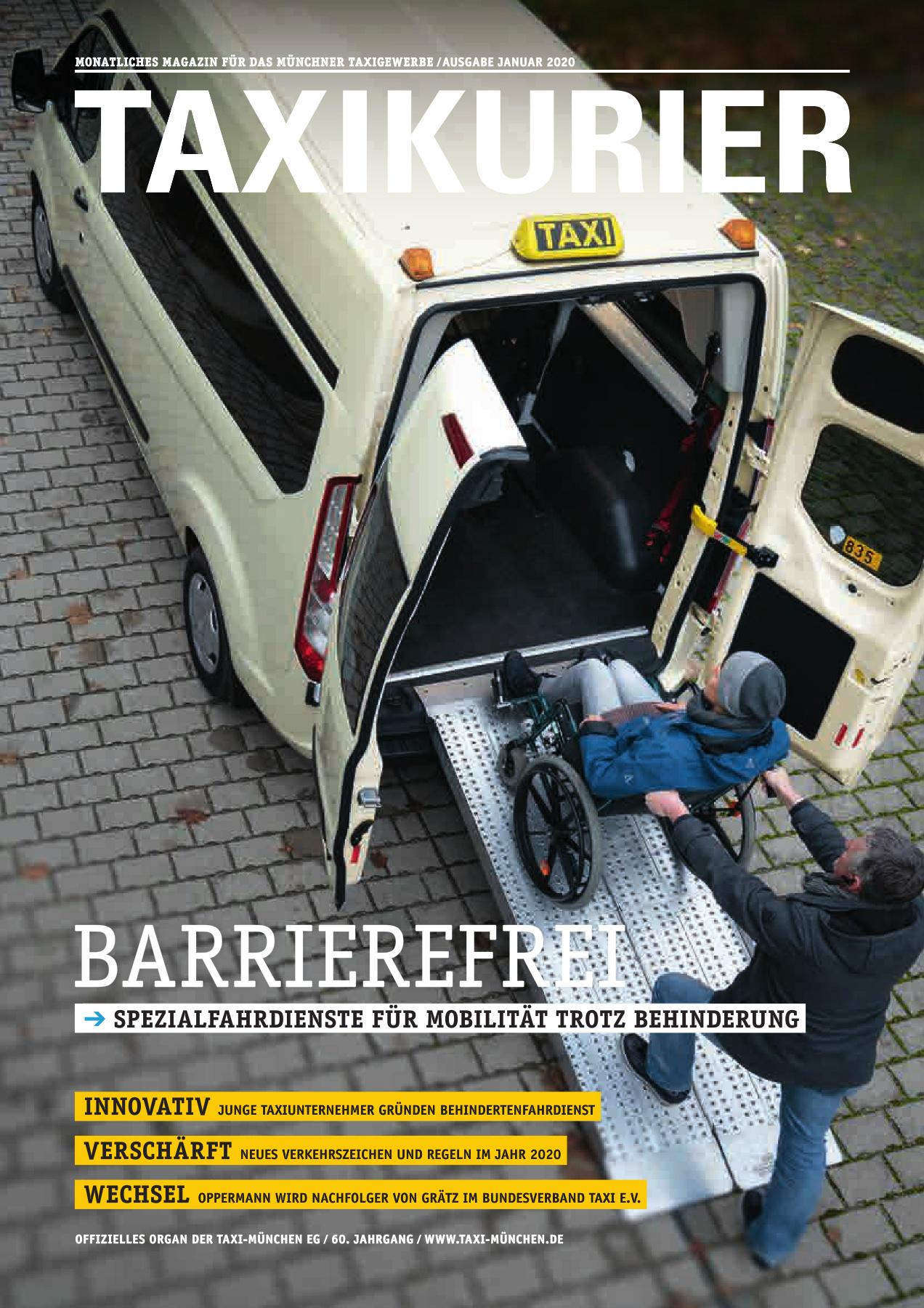 Originalseite 1 der Ausgabe Taxikurier Januar 2020