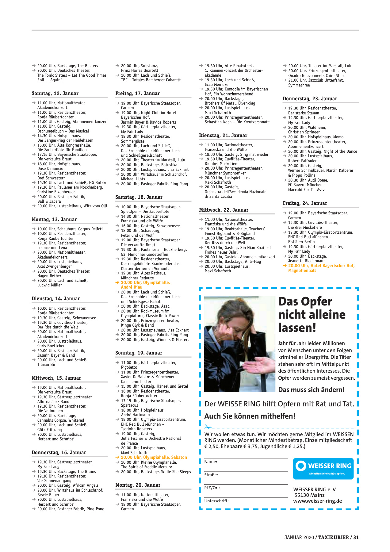 Originalseite 31 der Ausgabe Taxikurier Januar 2020