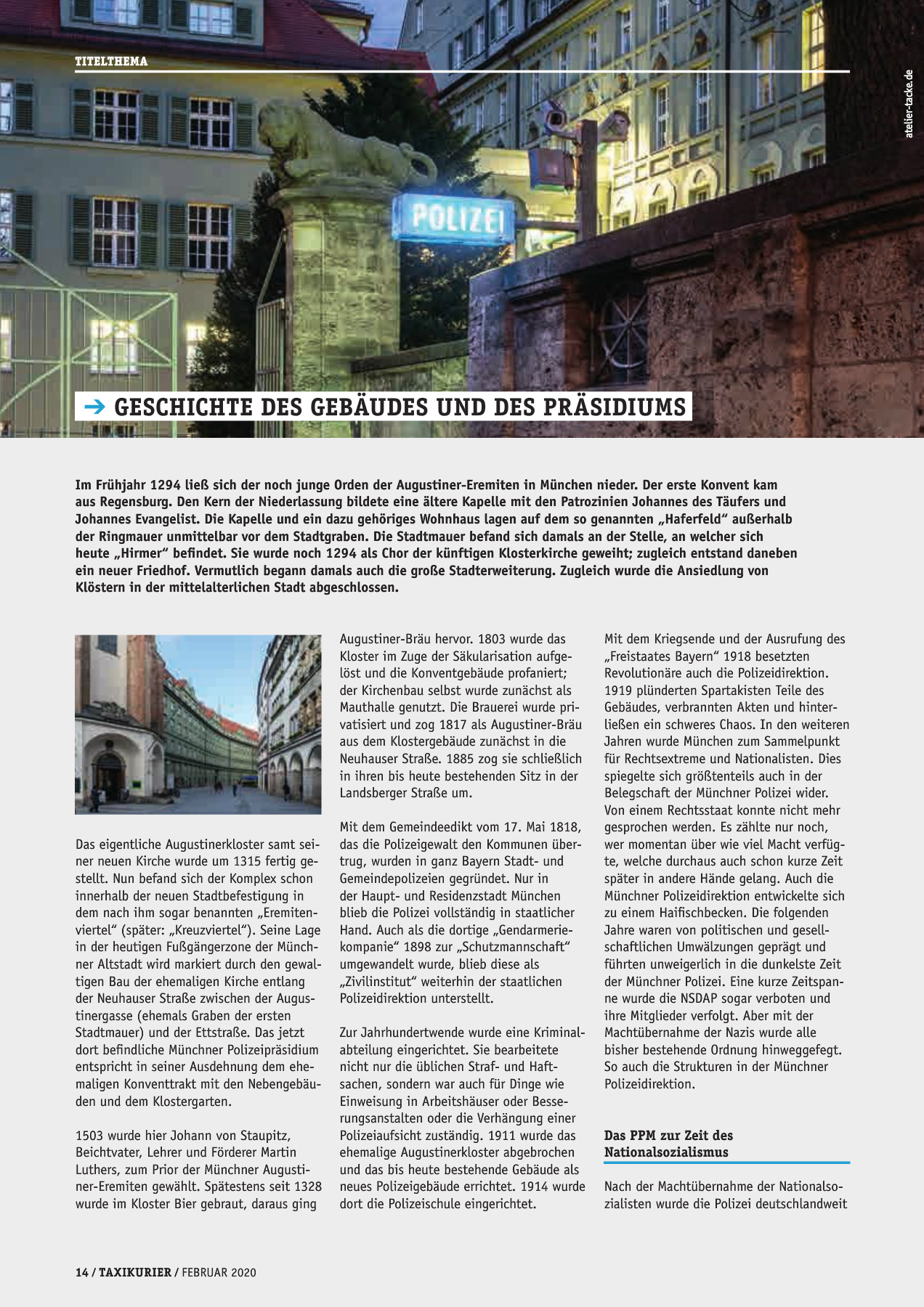 Originalseite 14 der Ausgabe Taxikurier Februar 2020