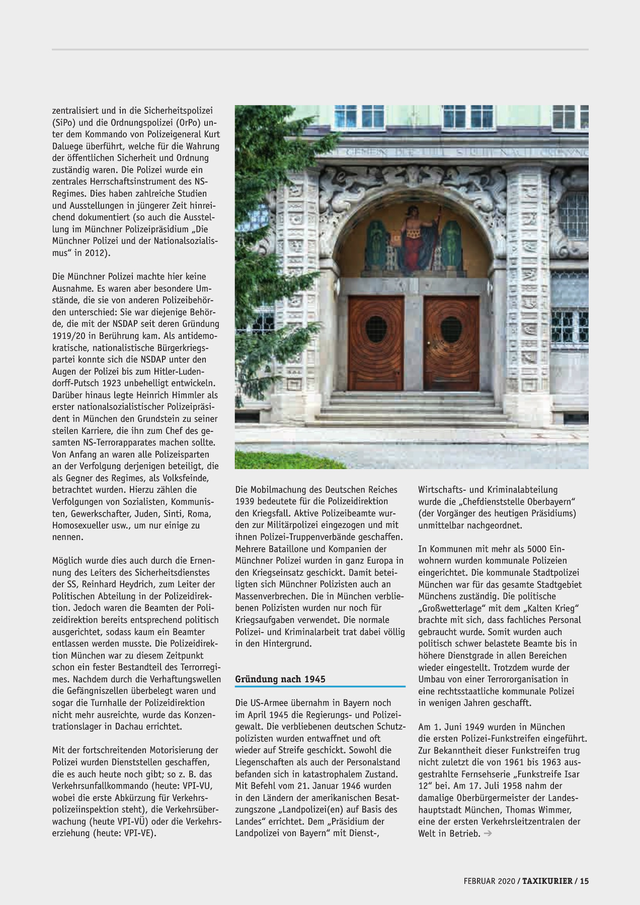 Originalseite 15 der Ausgabe Taxikurier Februar 2020