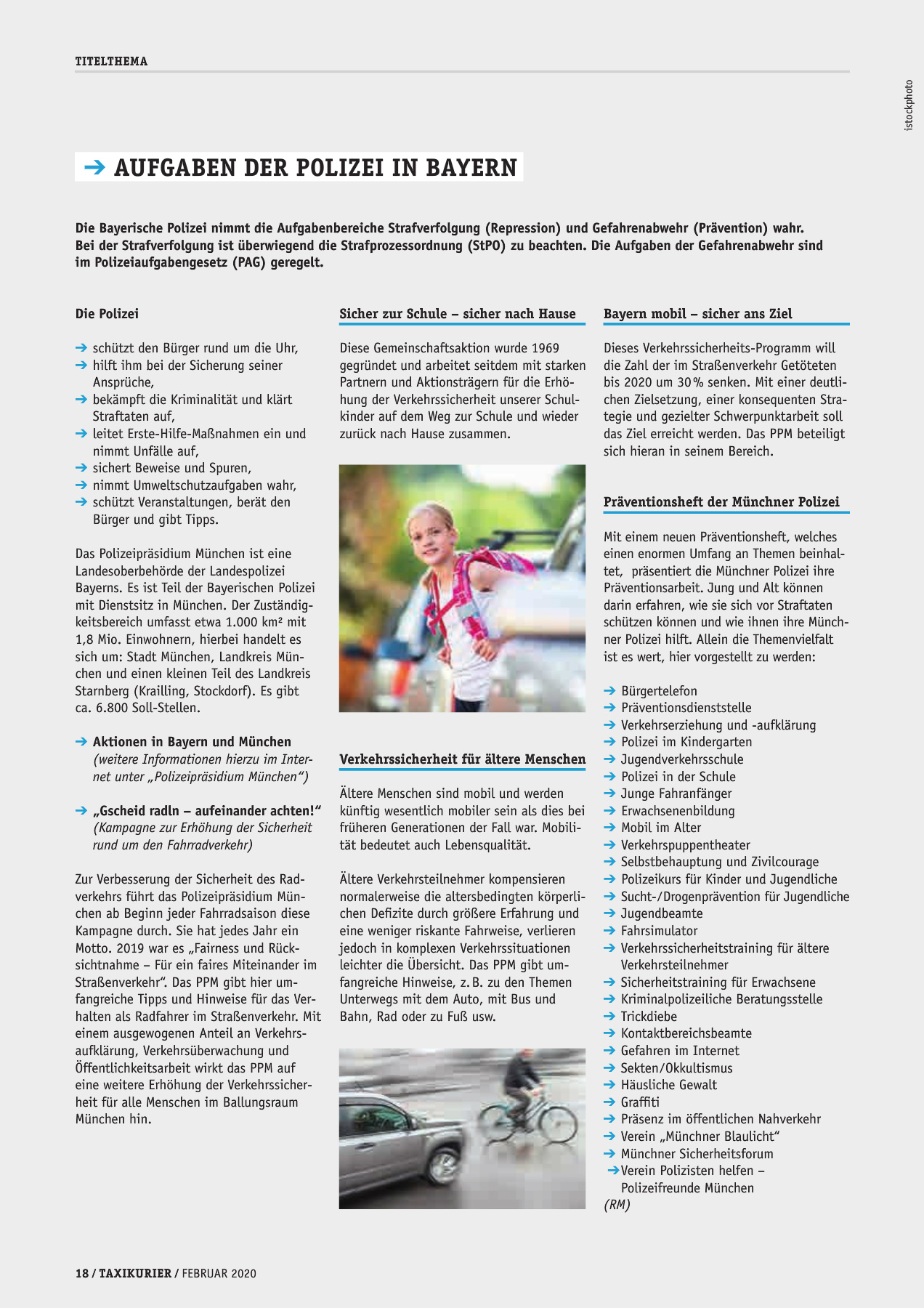 Originalseite 18 der Ausgabe Taxikurier Februar 2020