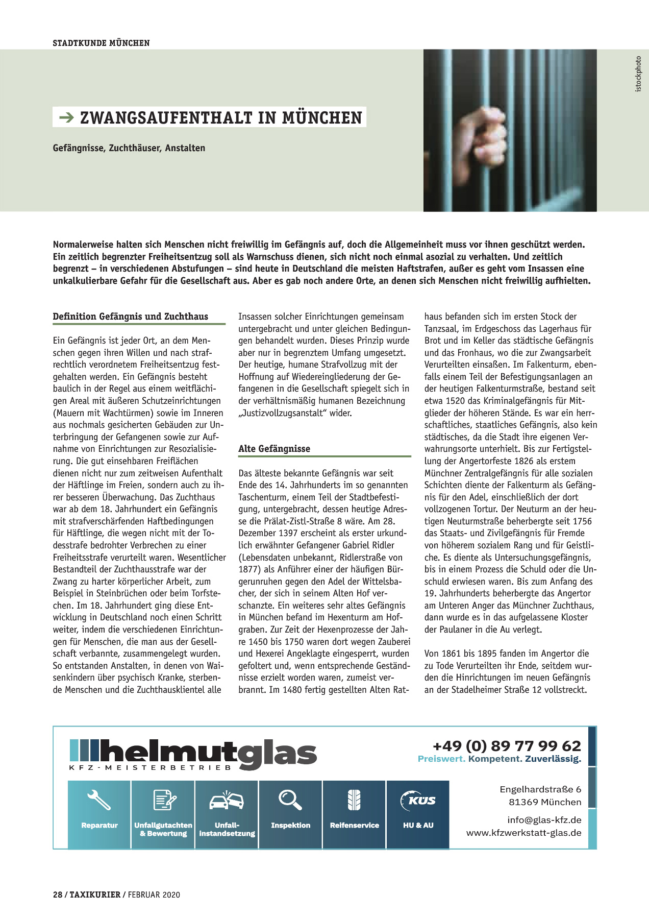 Originalseite 28 der Ausgabe Taxikurier Februar 2020