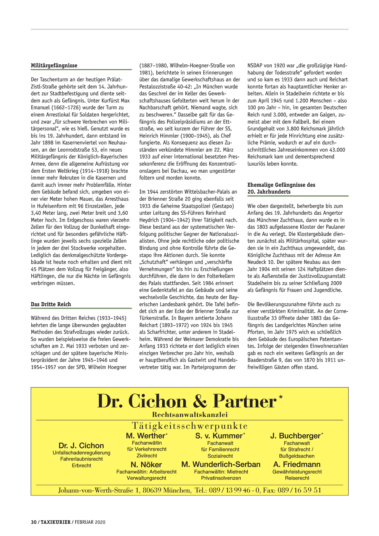 Originalseite 30 der Ausgabe Taxikurier Februar 2020