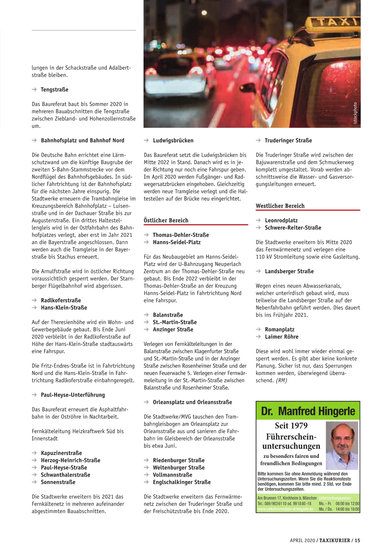 Originalseite 15 der Ausgabe Taxikurier April 2020