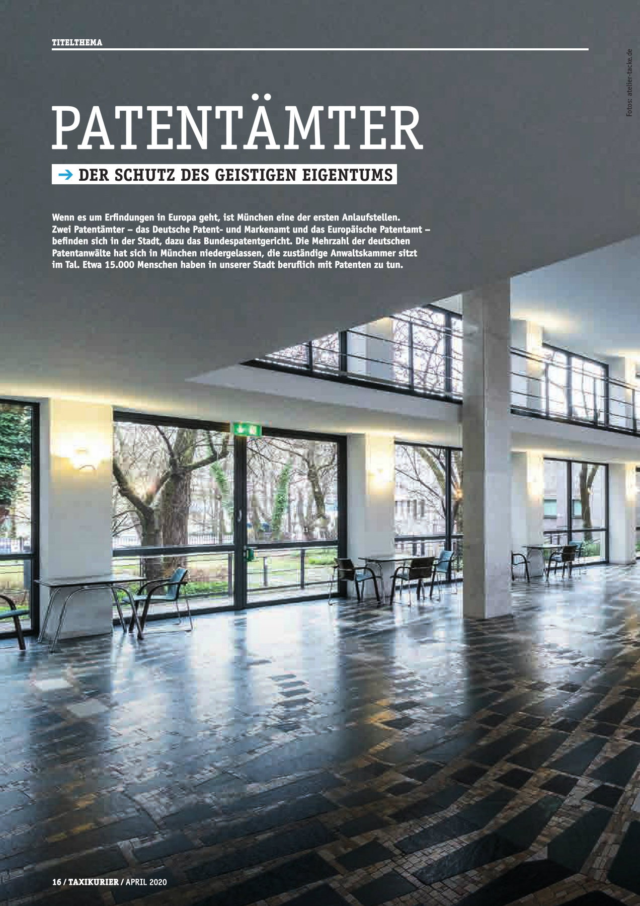 Originalseite 16 der Ausgabe Taxikurier April 2020