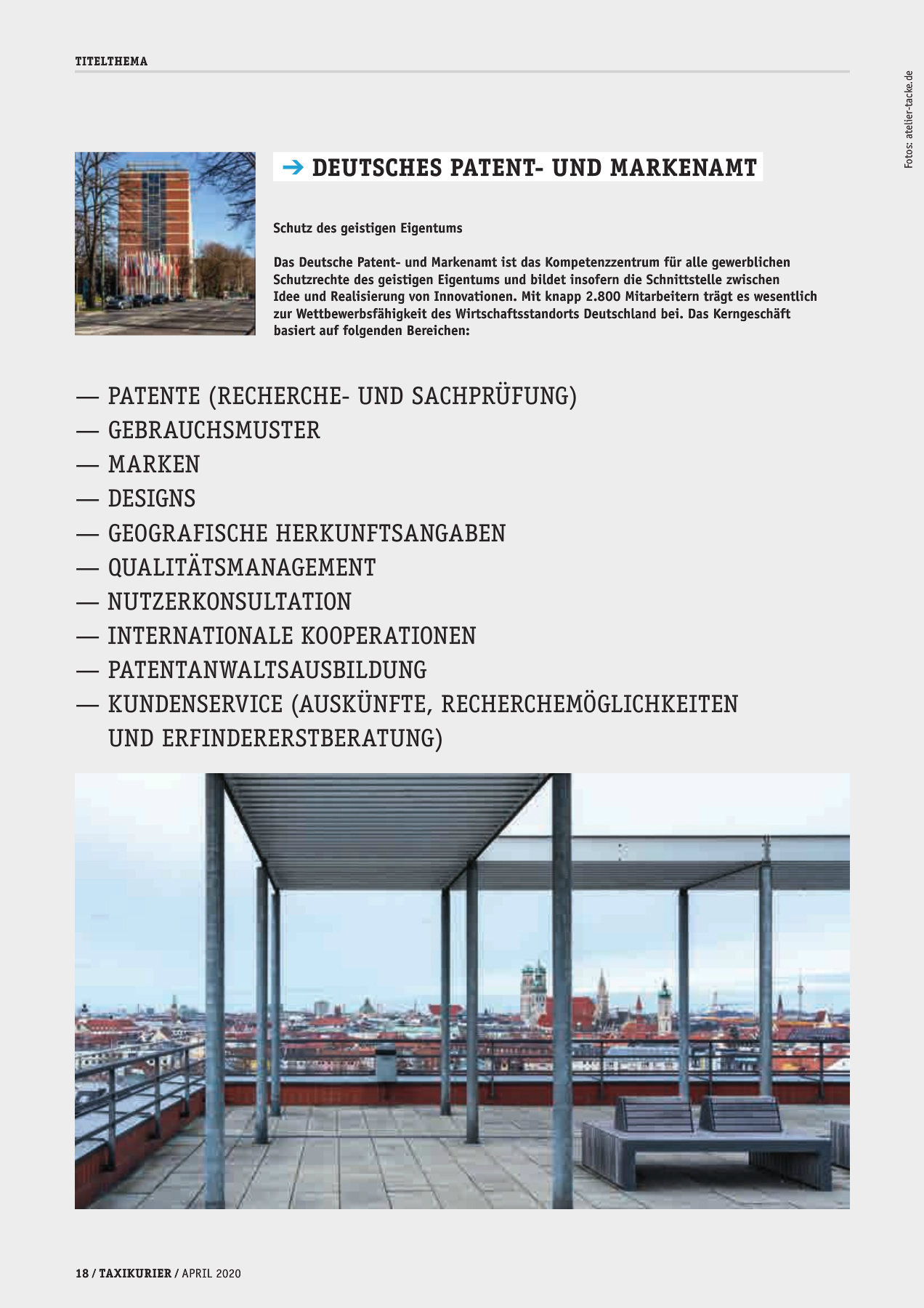Originalseite 18 der Ausgabe Taxikurier April 2020