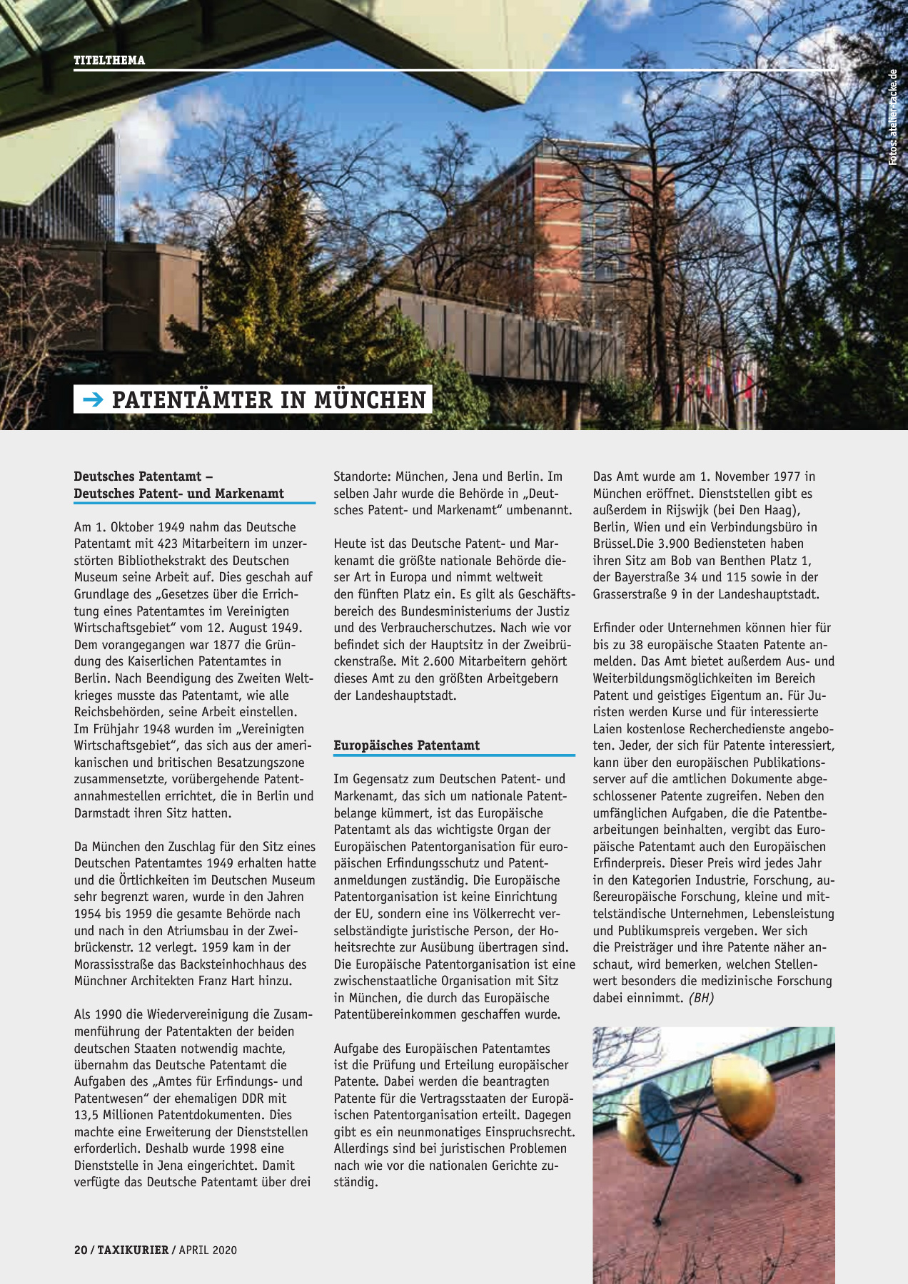 Originalseite 20 der Ausgabe Taxikurier April 2020