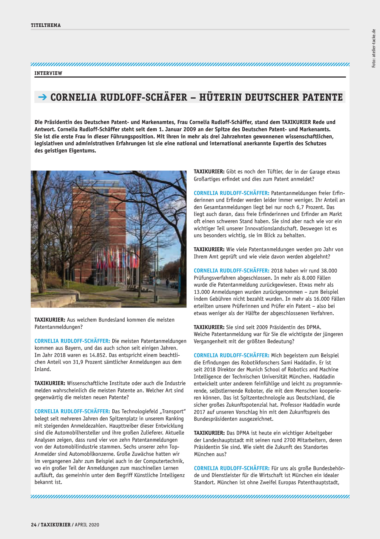Originalseite 24 der Ausgabe Taxikurier April 2020