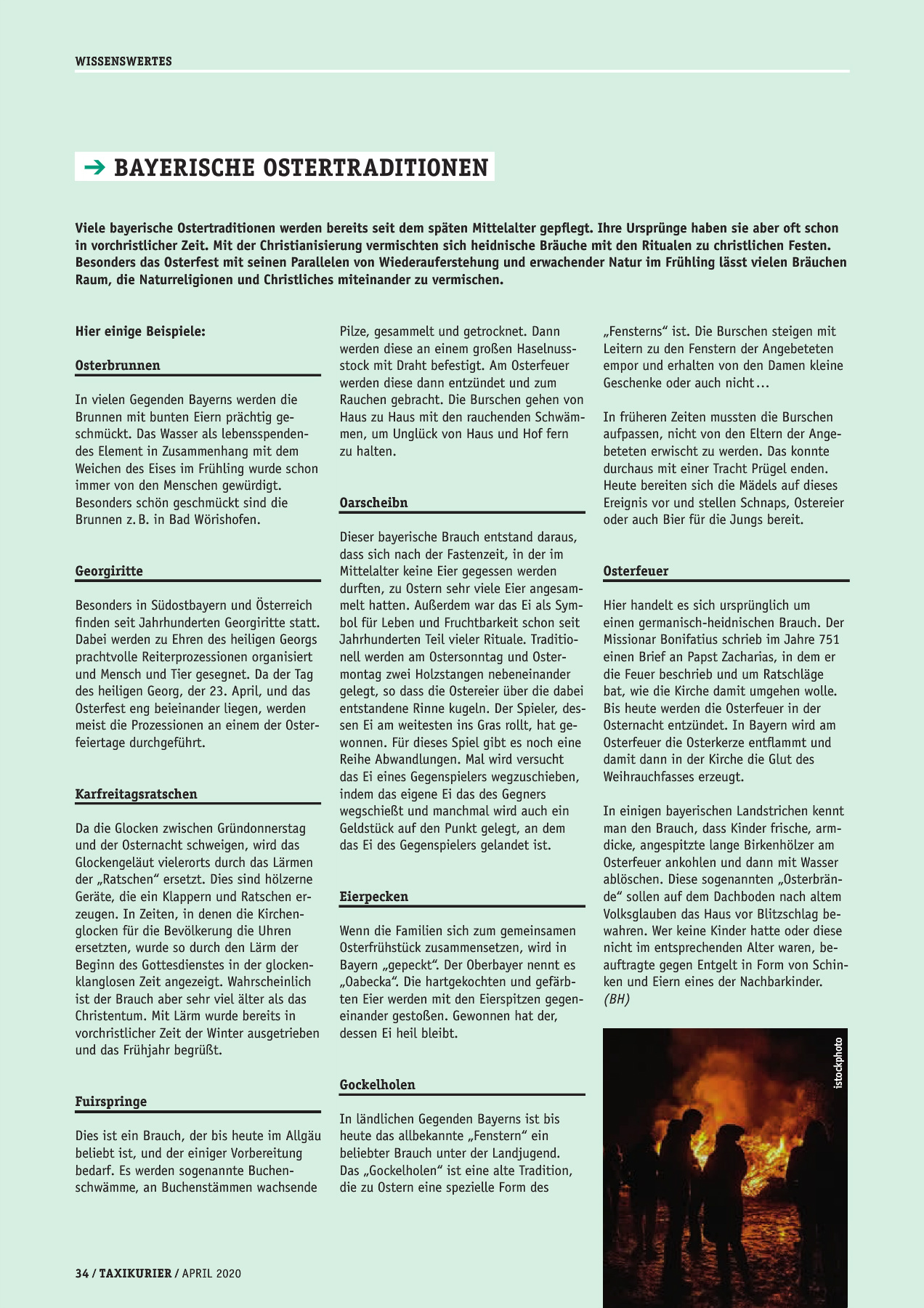 Originalseite 34 der Ausgabe Taxikurier April 2020