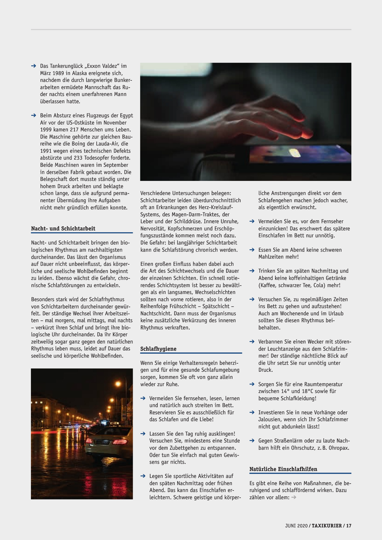 Originalseite 17 der Ausgabe Taxikurier Juni 2020