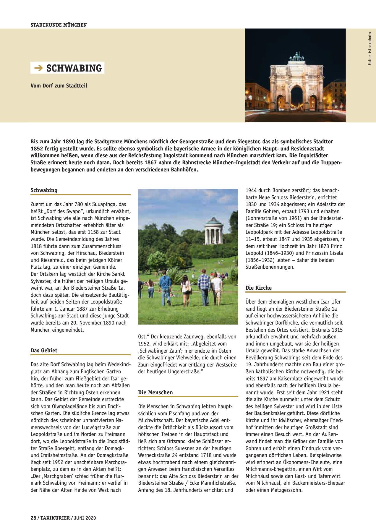 Originalseite 28 der Ausgabe Taxikurier Juni 2020