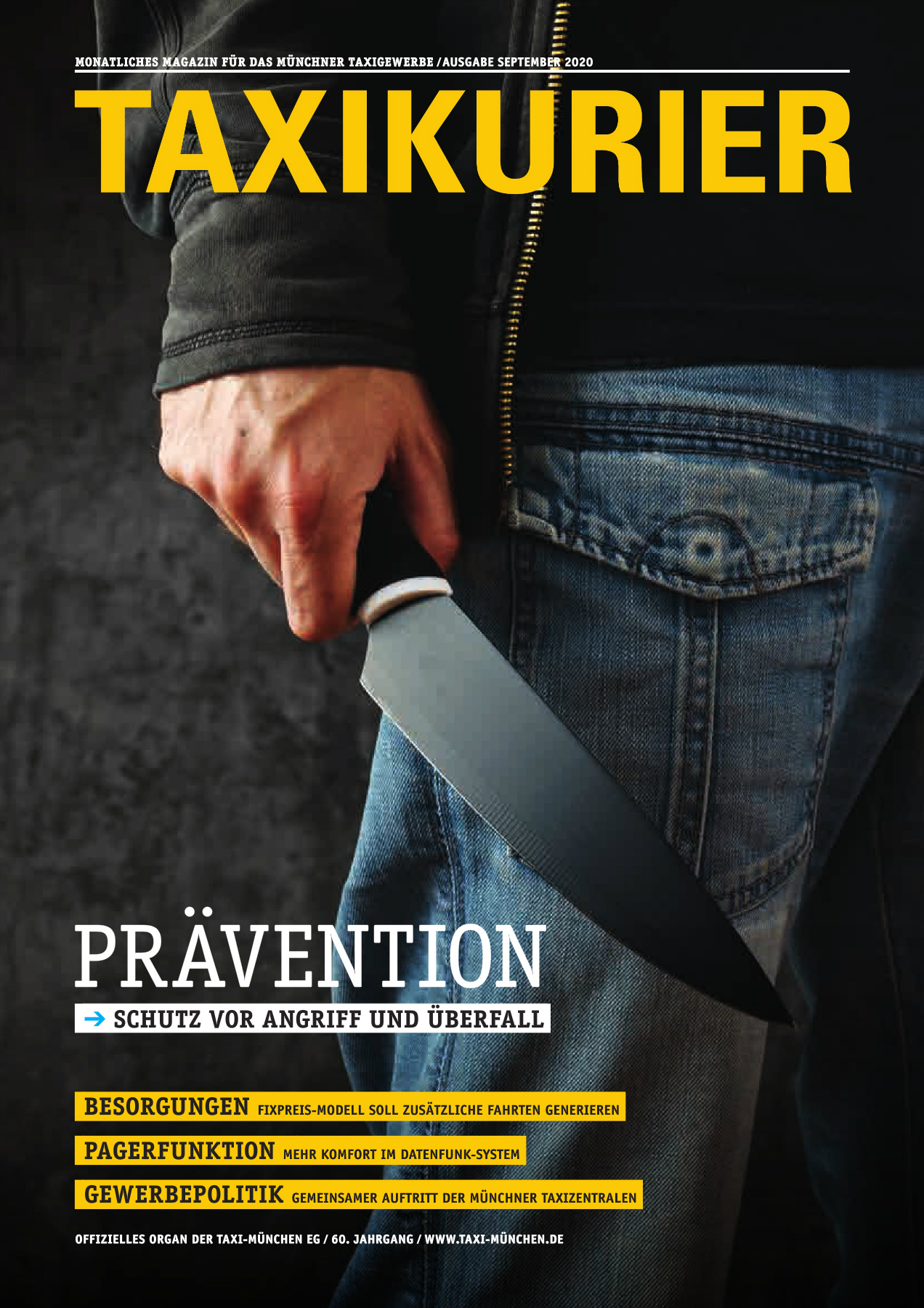 Originalseite 1 der Ausgabe Taxikurier September 2020