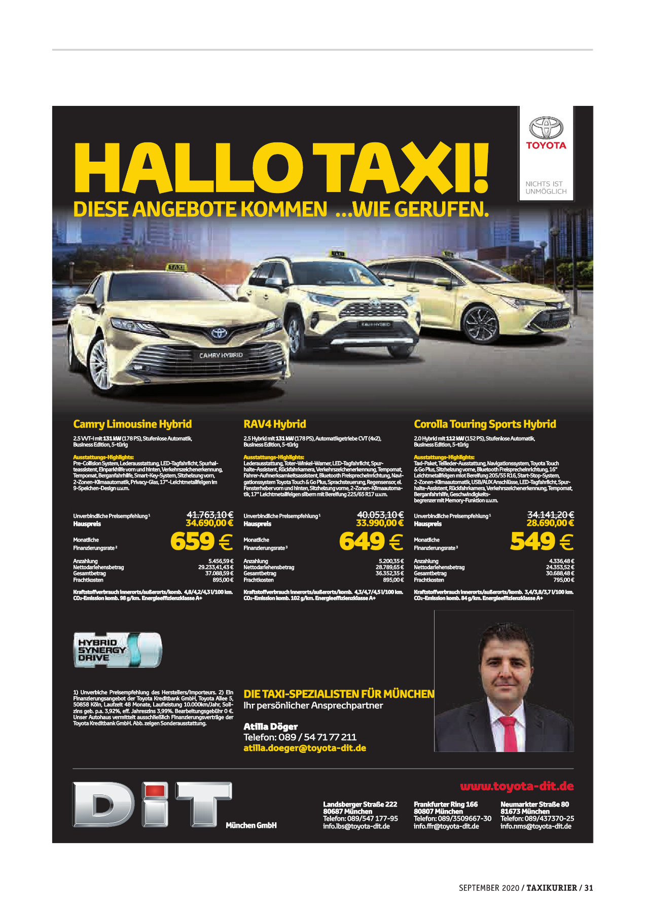 Originalseite 31 der Ausgabe Taxikurier September 2020