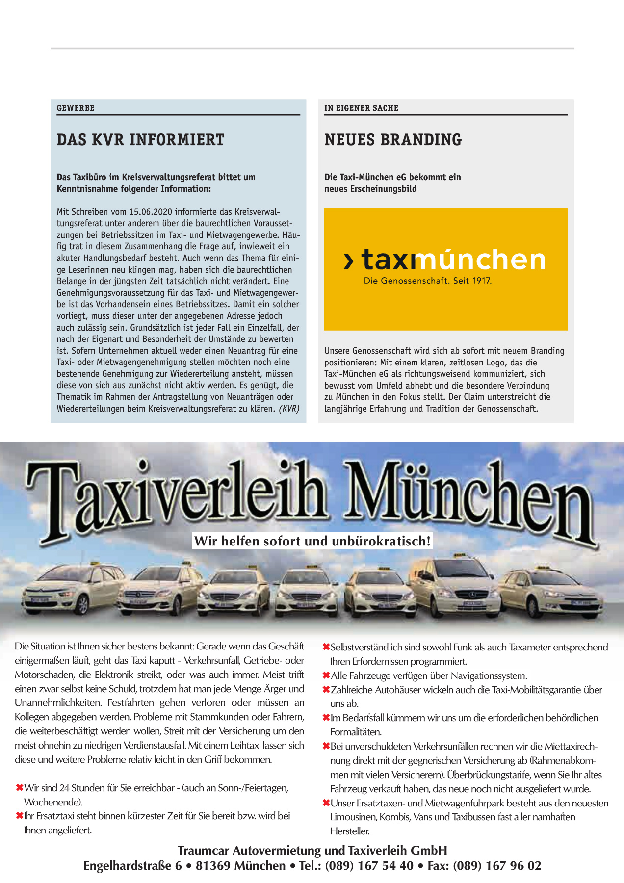 Originalseite 5 der Ausgabe Taxikurier September 2020