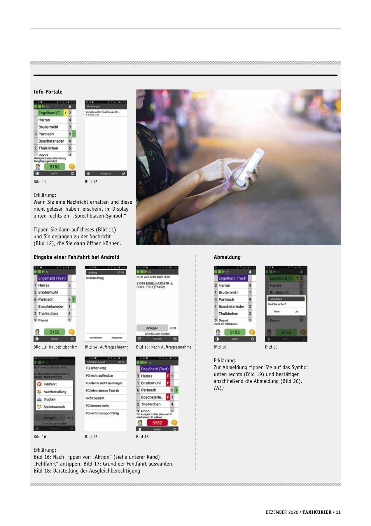 Originalseite 11 der Ausgabe Taxikurier Dezember 2020