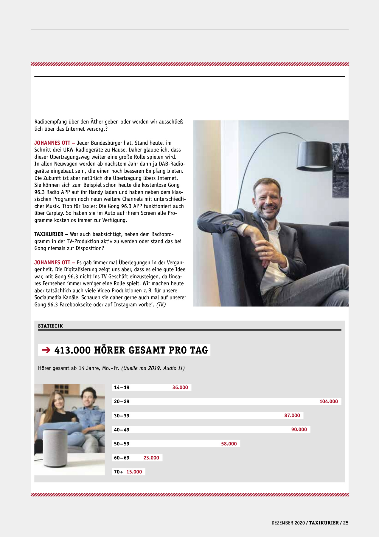 Originalseite 25 der Ausgabe Taxikurier Dezember 2020