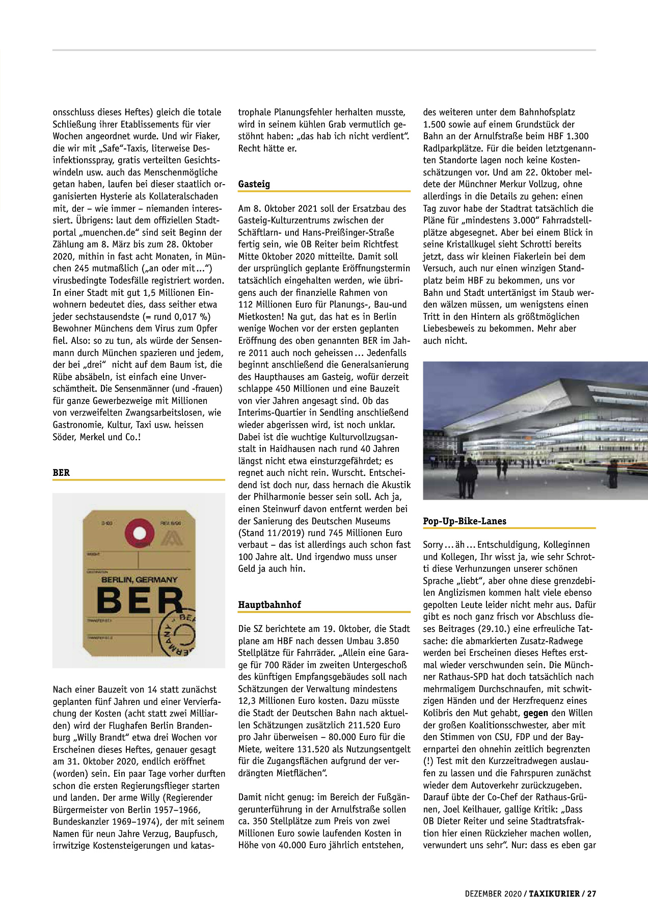 Originalseite 27 der Ausgabe Taxikurier Dezember 2020