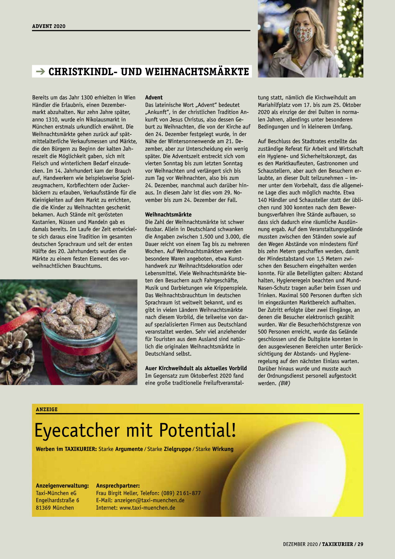 Originalseite 29 der Ausgabe Taxikurier Dezember 2020