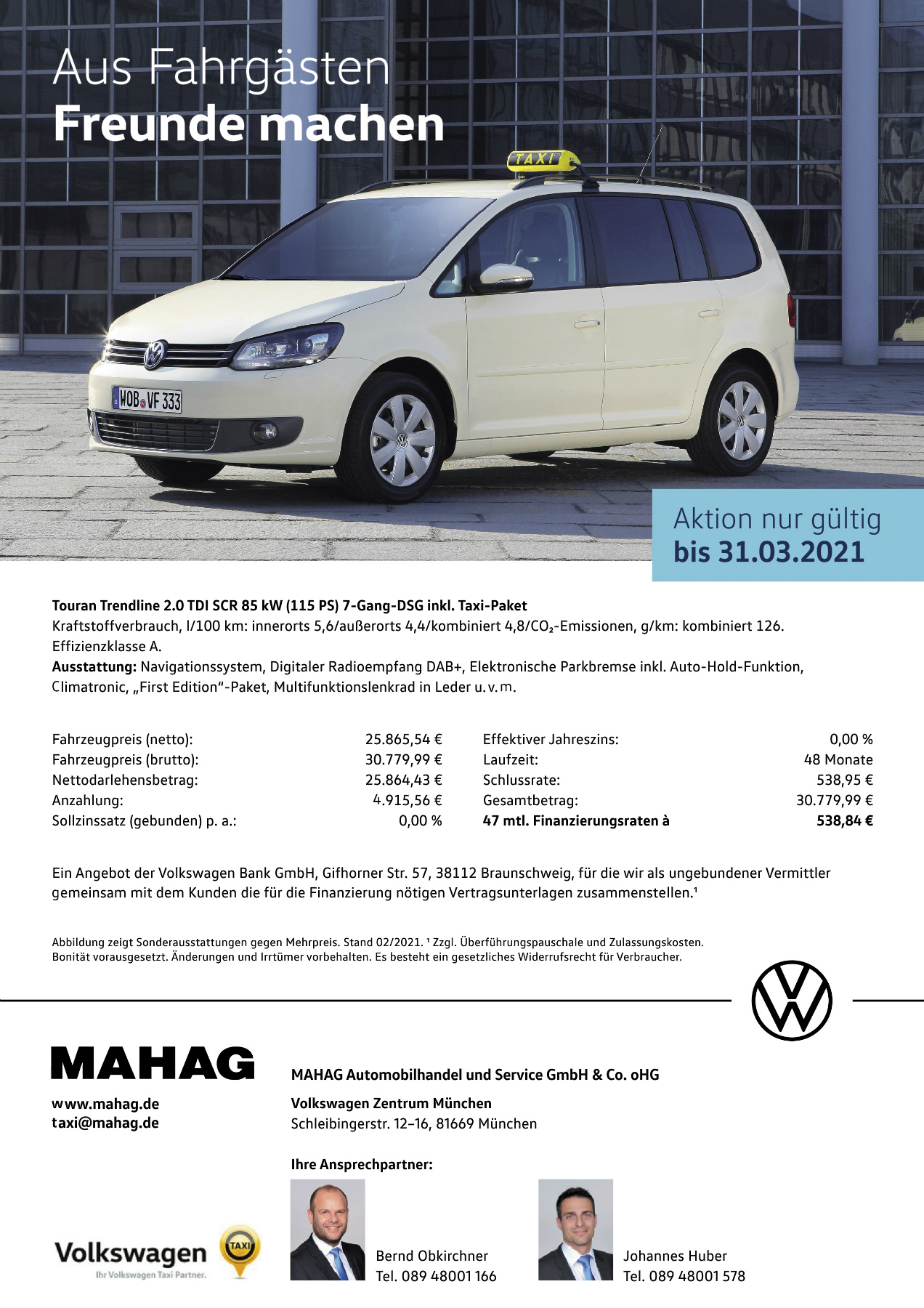 Originalseite 2 der Ausgabe Taxikurier März 2021