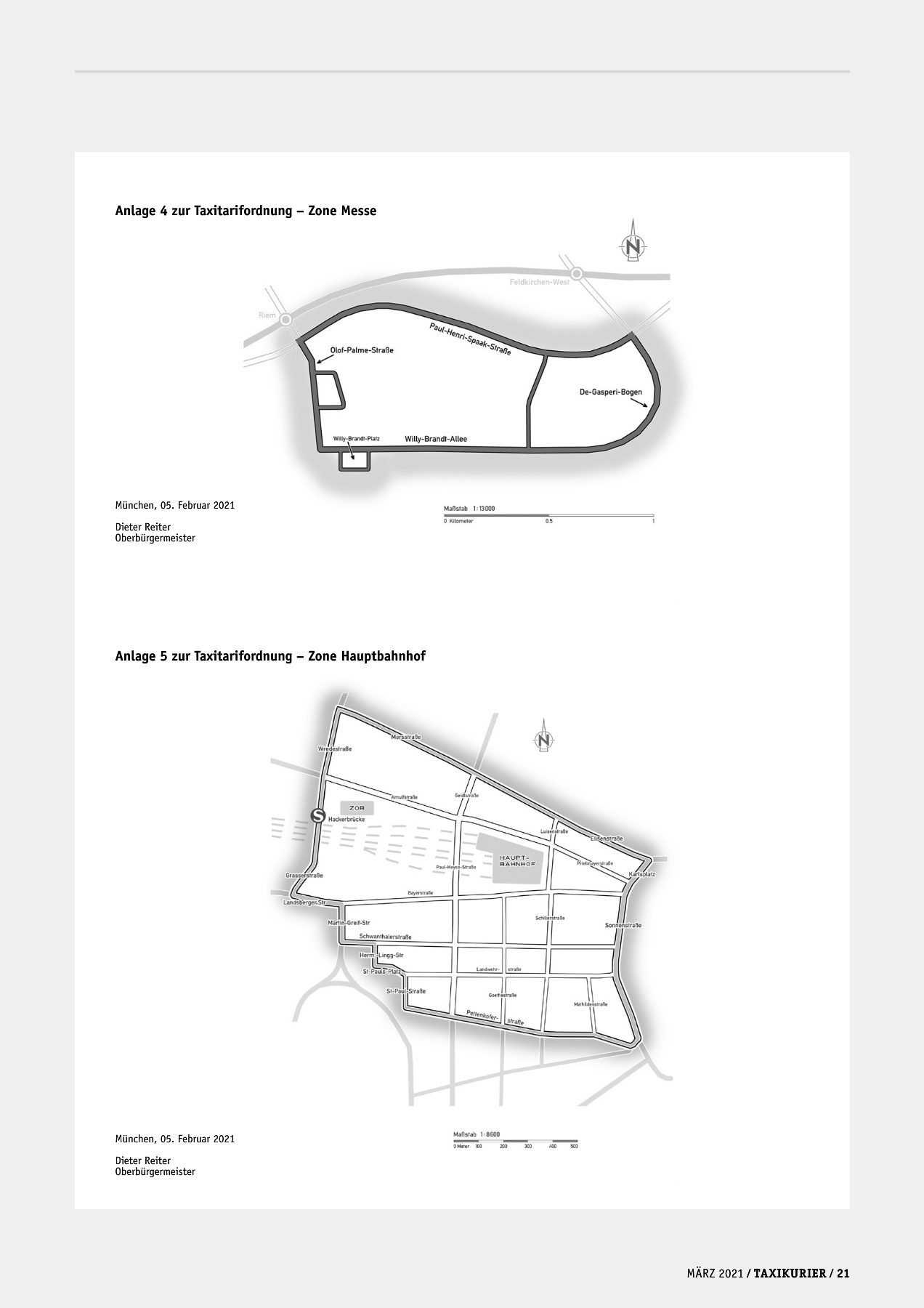 Originalseite 21 der Ausgabe Taxikurier März 2021