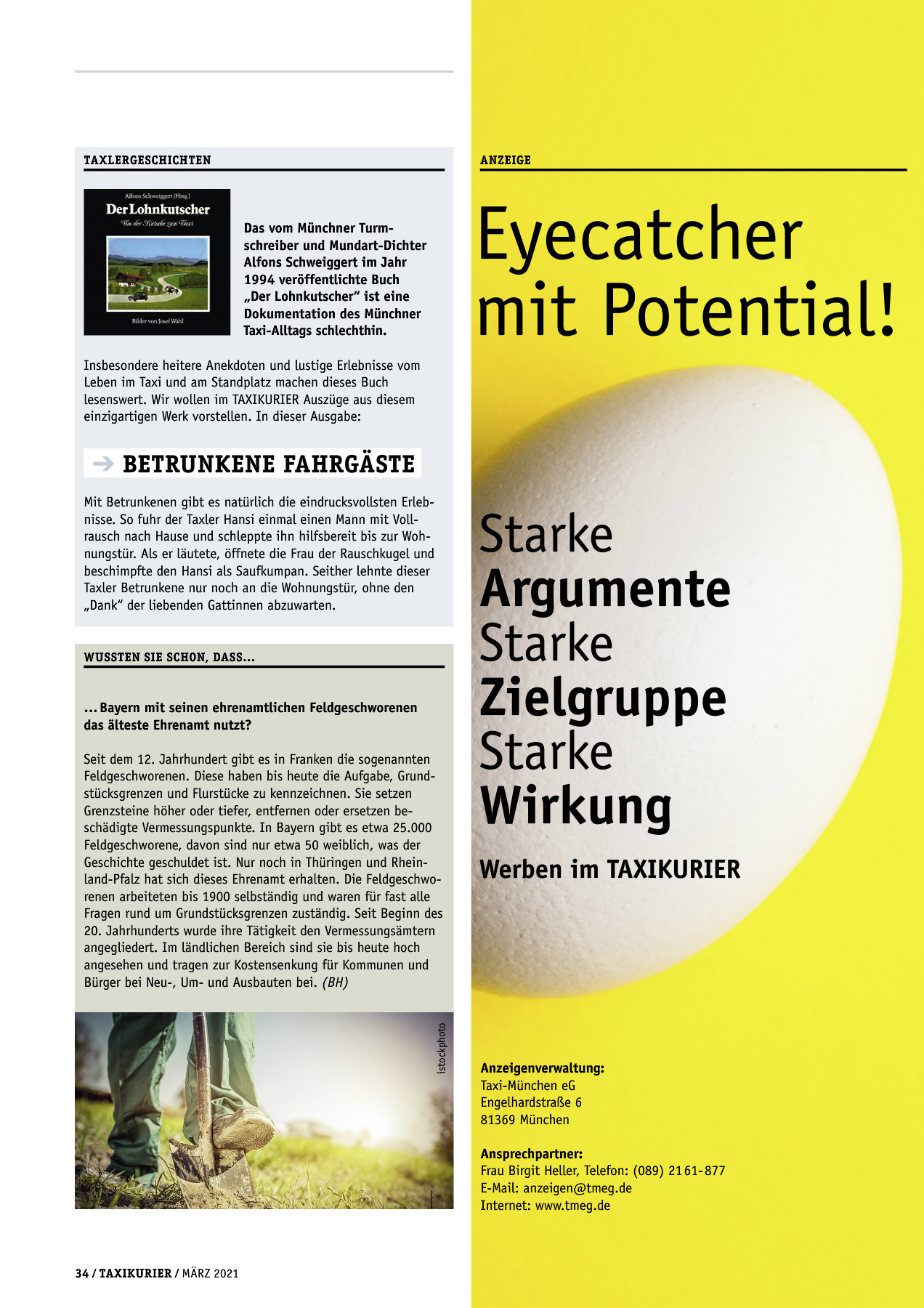 Originalseite 34 der Ausgabe Taxikurier März 2021