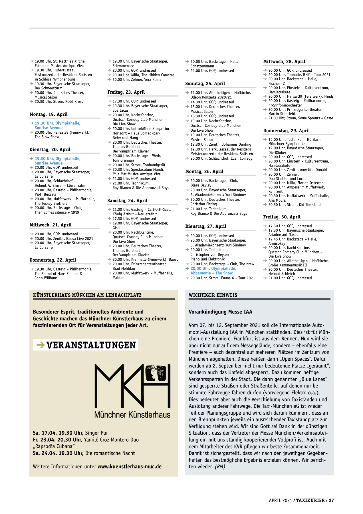 Originalseite 27 der Ausgabe Taxikurier April 2021