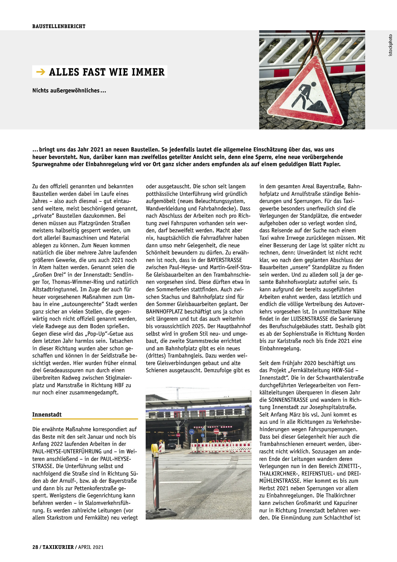 Originalseite 28 der Ausgabe Taxikurier April 2021