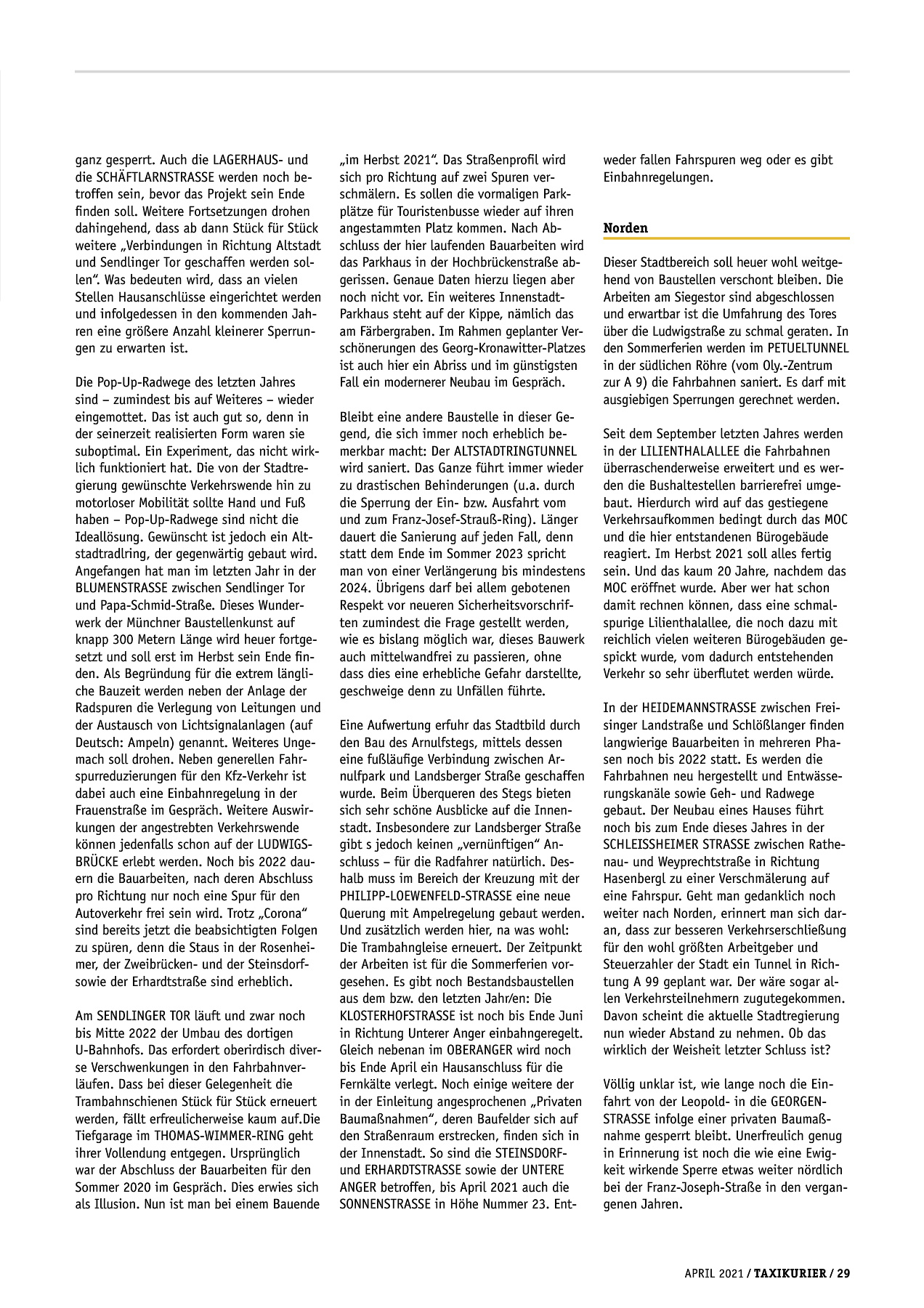 Originalseite 29 der Ausgabe Taxikurier April 2021