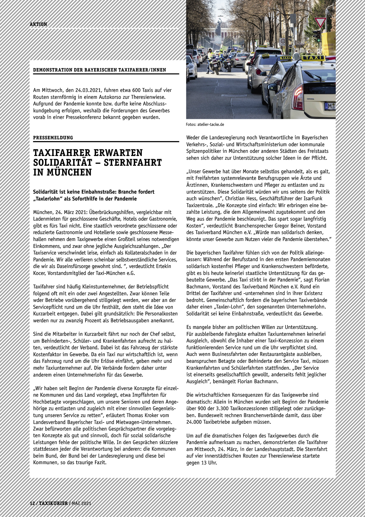 Originalseite 12 der Ausgabe Taxikurier Mai 2021