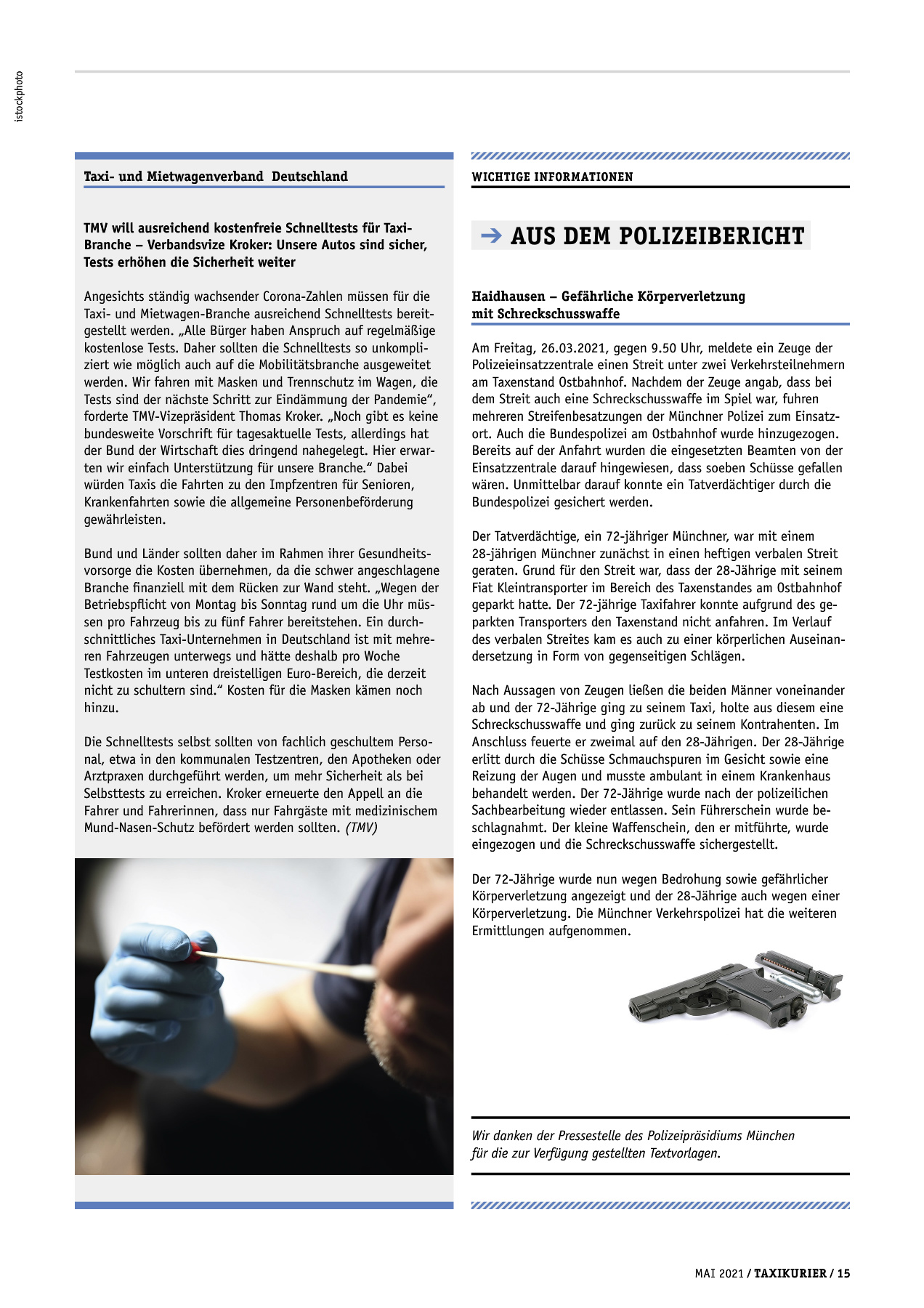 Originalseite 15 der Ausgabe Taxikurier Mai 2021
