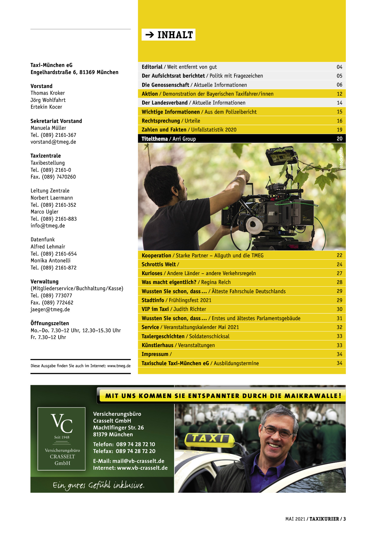 Originalseite 3 der Ausgabe Taxikurier Mai 2021