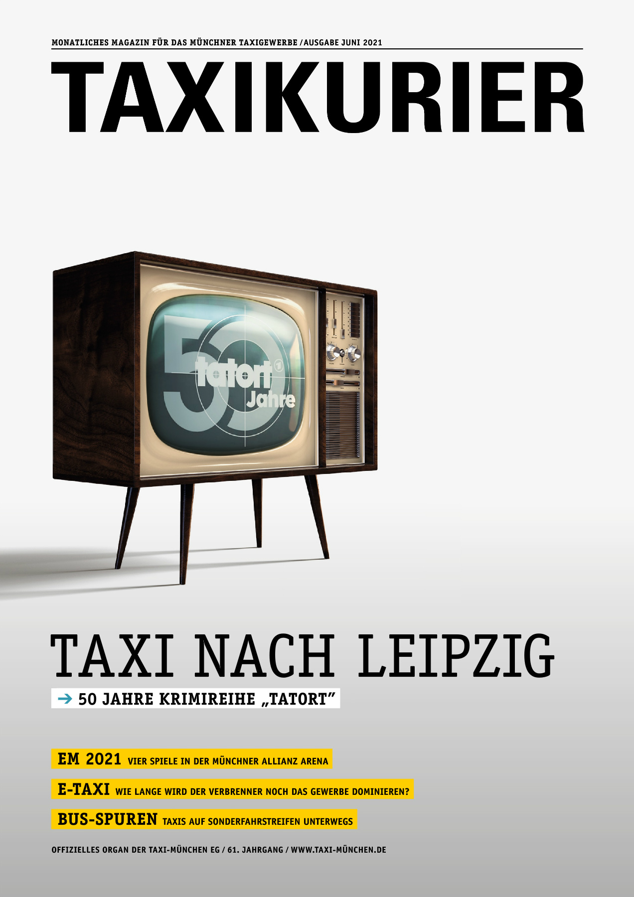 Originalseite 1 der Ausgabe Taxikurier Juni 2021