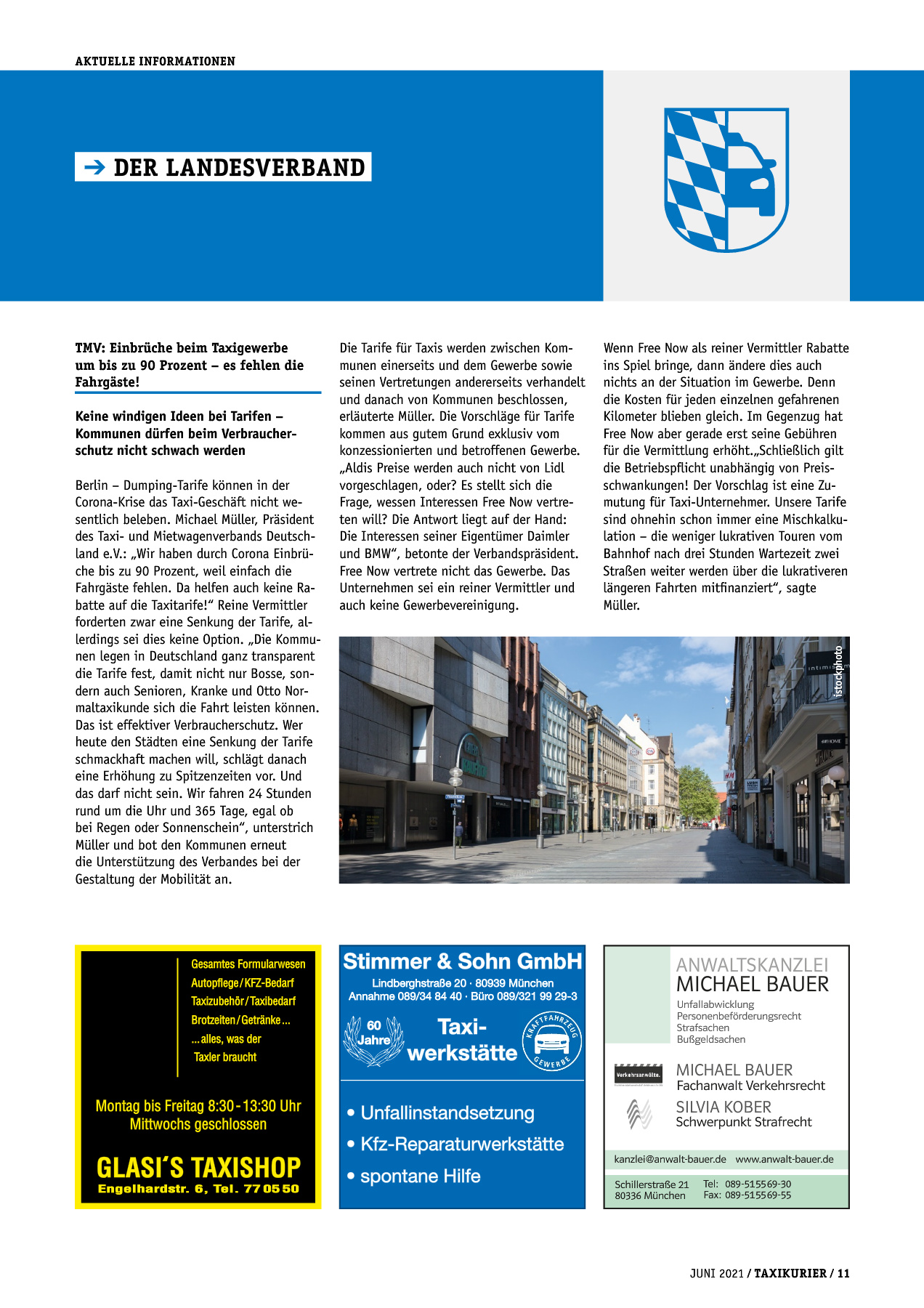 Originalseite 11 der Ausgabe Taxikurier Juni 2021