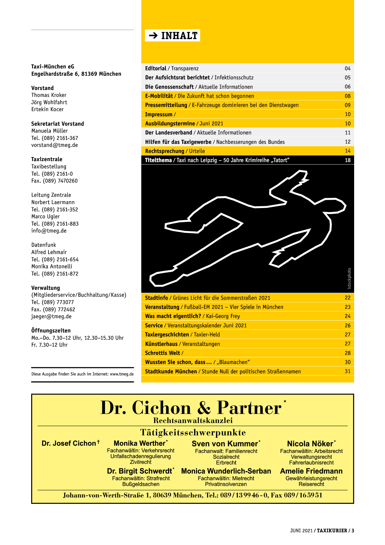Originalseite 3 der Ausgabe Taxikurier Juni 2021