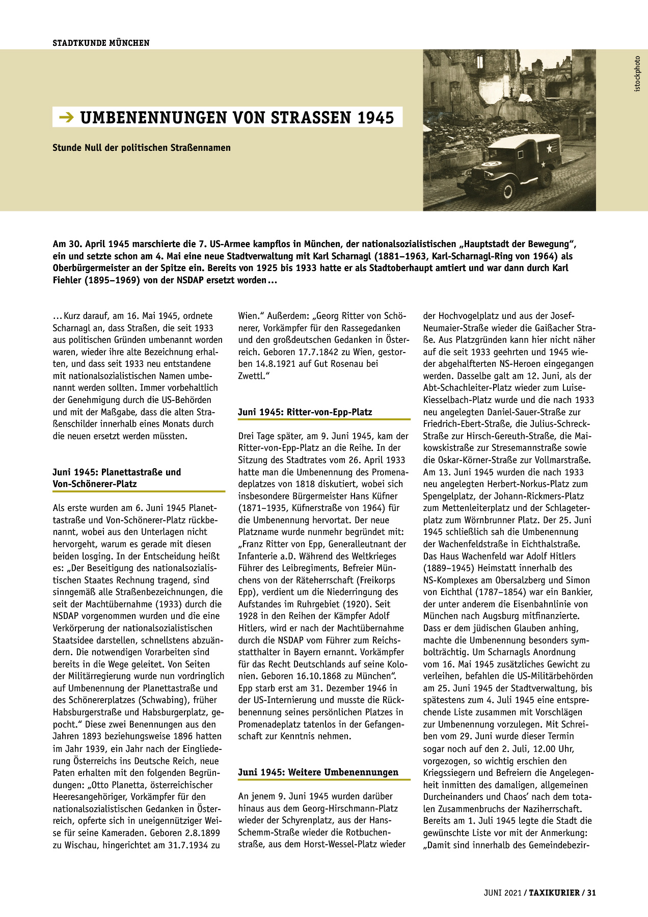 Originalseite 31 der Ausgabe Taxikurier Juni 2021