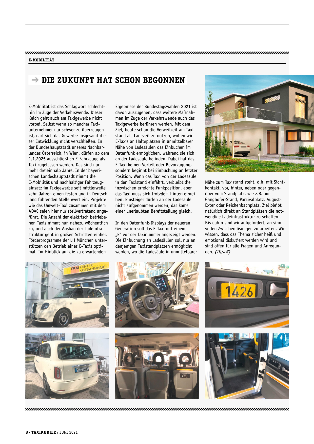 Originalseite 8 der Ausgabe Taxikurier Juni 2021