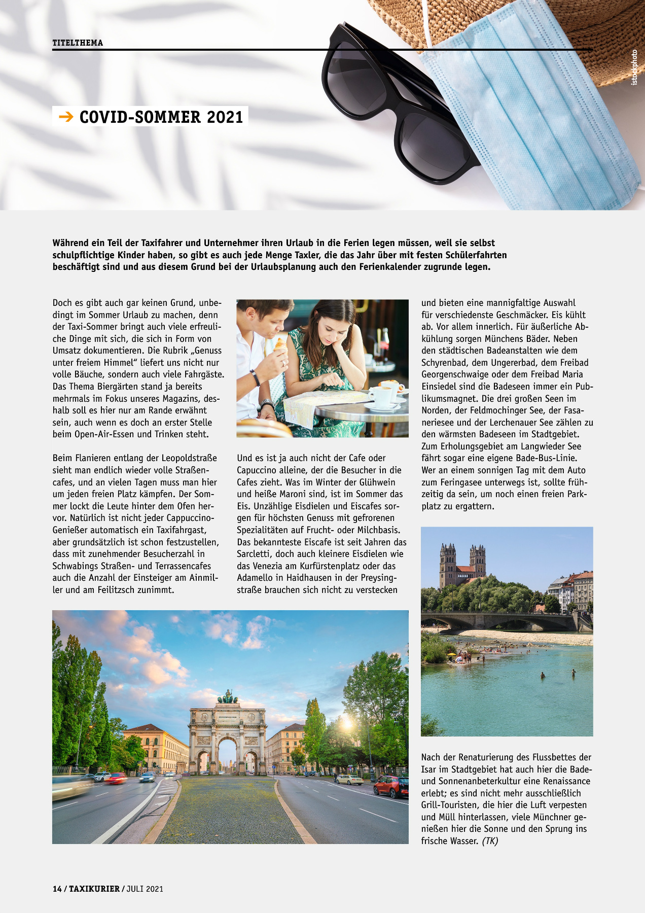 Originalseite 14 der Ausgabe Taxikurier Juli 2021
