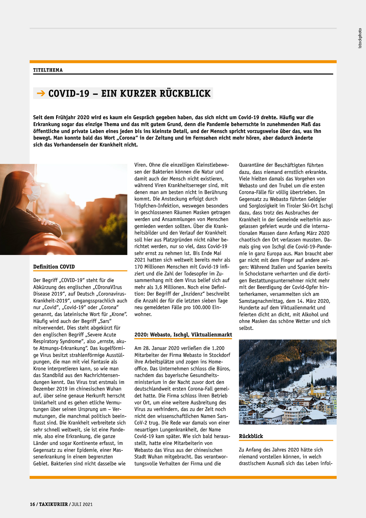 Originalseite 16 der Ausgabe Taxikurier Juli 2021