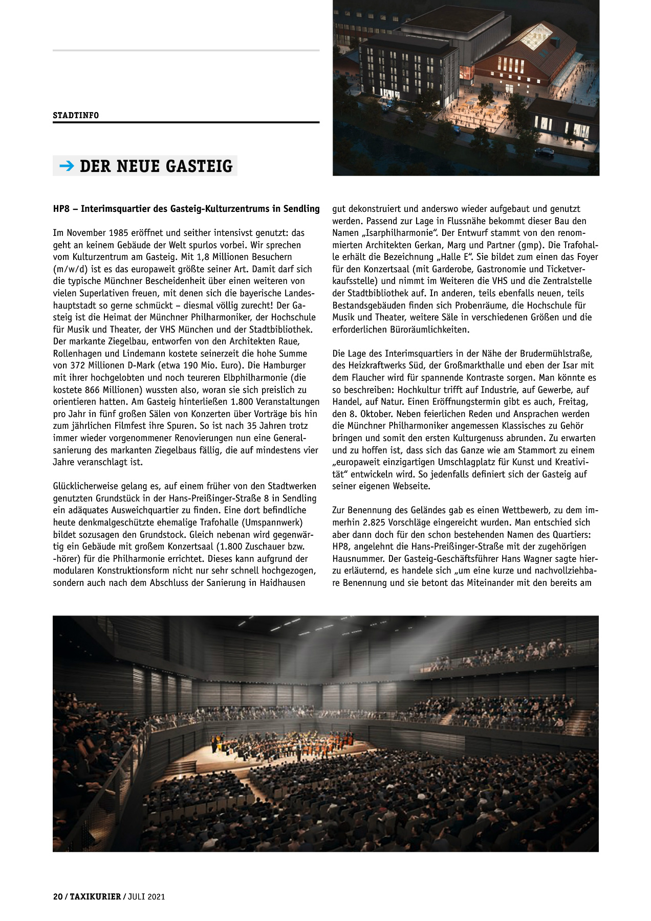 Originalseite 20 der Ausgabe Taxikurier Juli 2021
