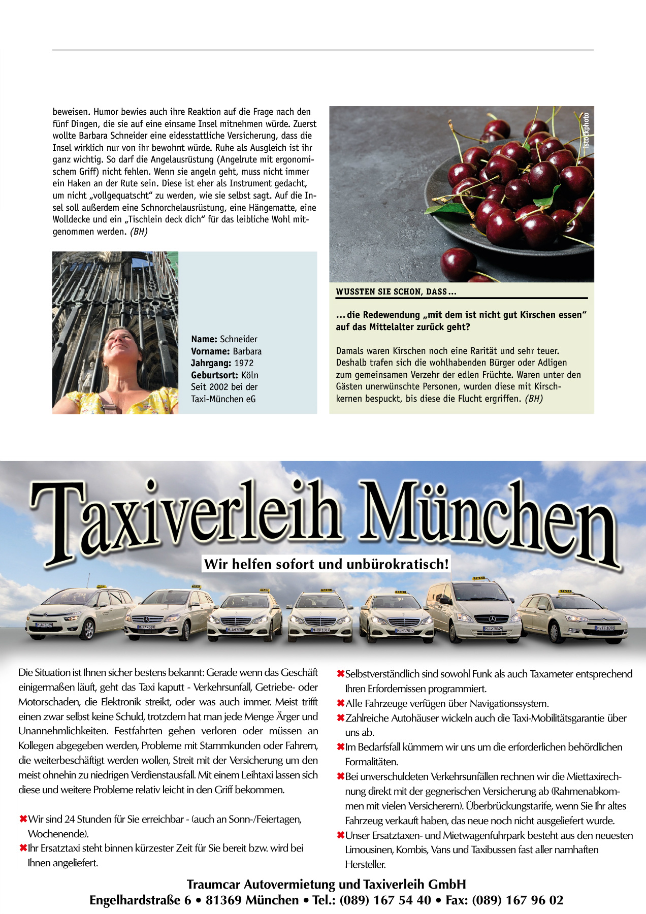 Originalseite 23 der Ausgabe Taxikurier Juli 2021