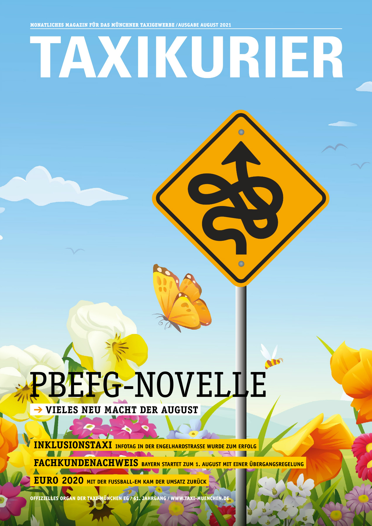 Originalseite 1 der Ausgabe Taxikurier August 2021