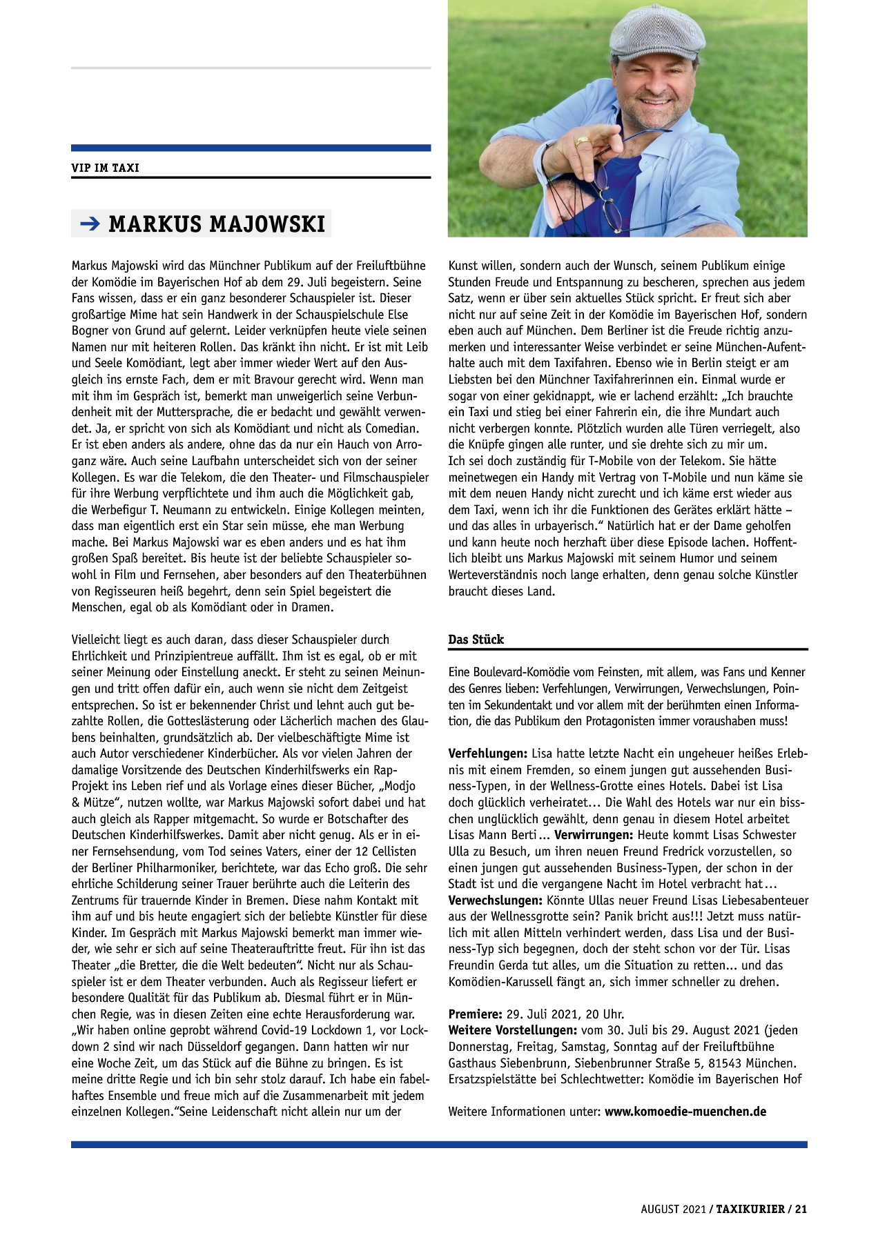 Originalseite 21 der Ausgabe Taxikurier August 2021
