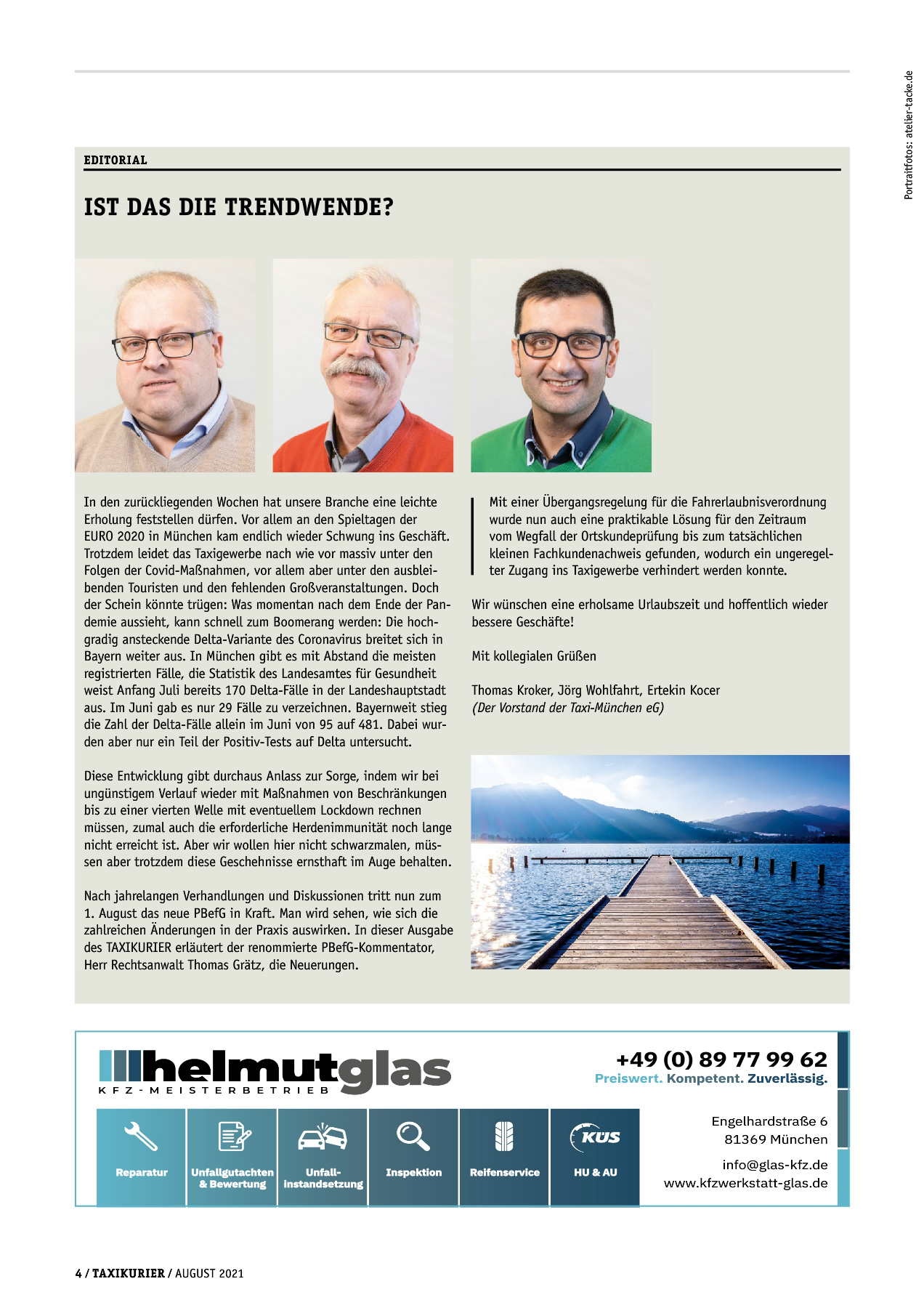 Originalseite 4 der Ausgabe Taxikurier August 2021