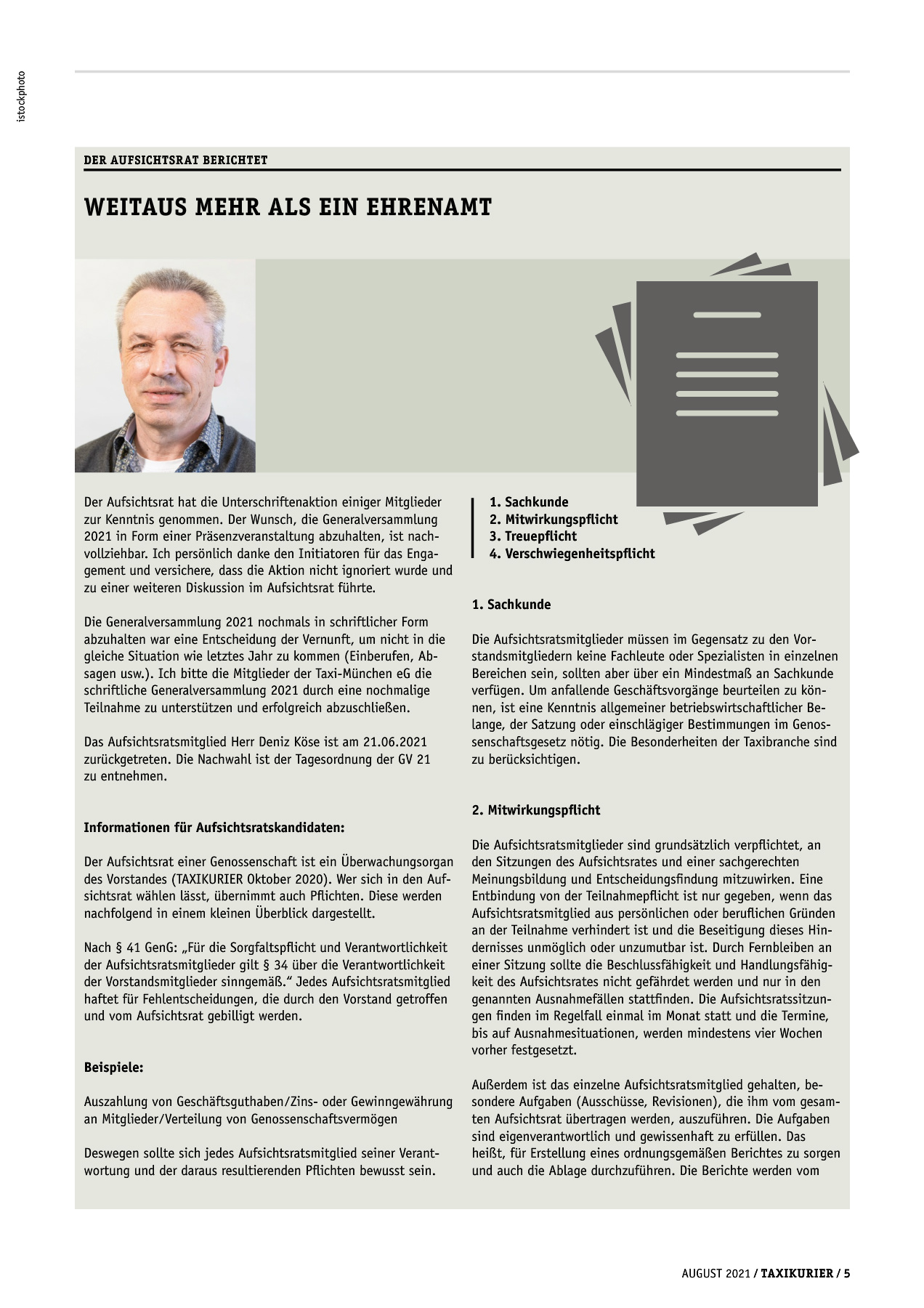 Originalseite 5 der Ausgabe Taxikurier August 2021