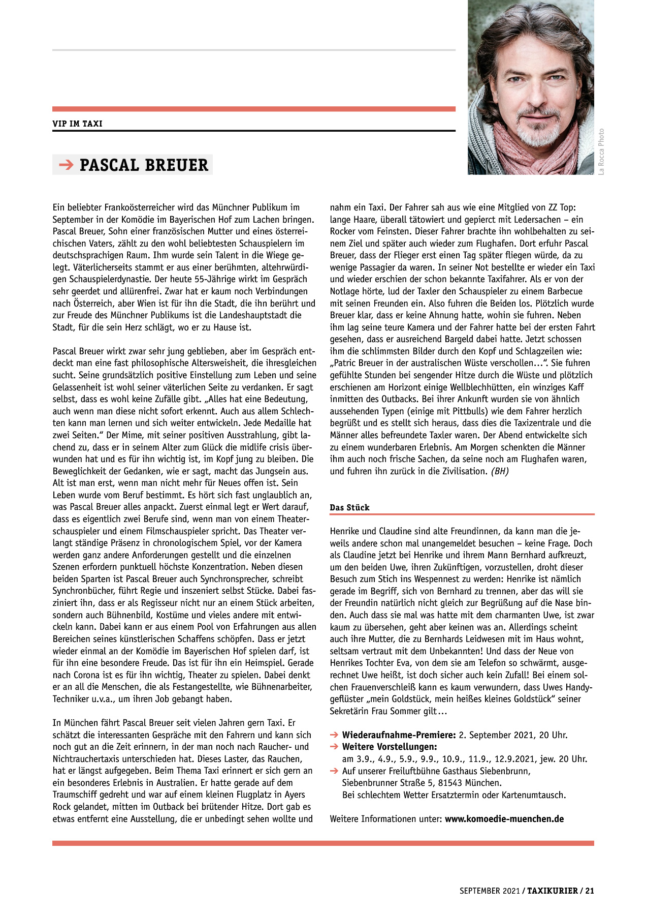 Originalseite 21 der Ausgabe Taxikurier September 2021