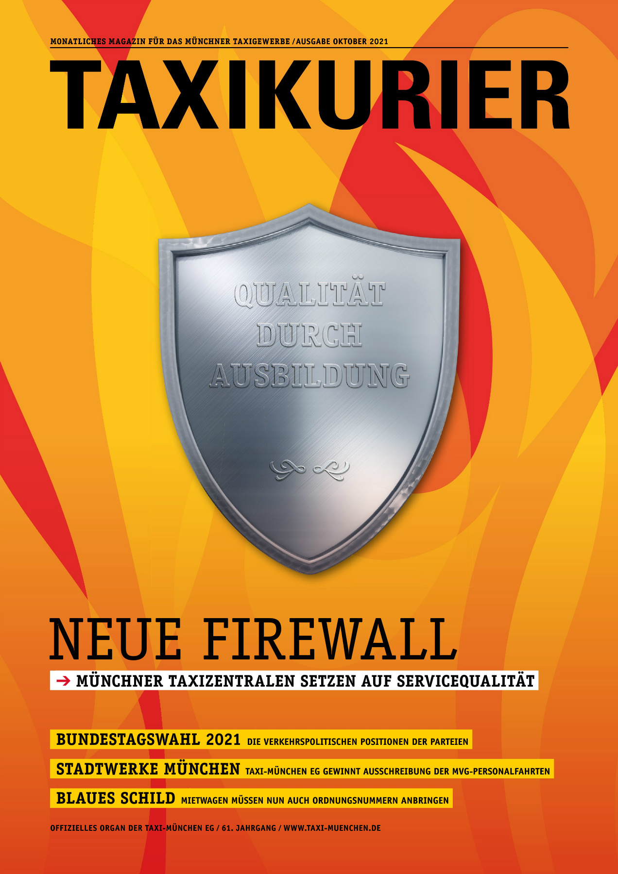 Originalseite 1 der Ausgabe Taxikurier Oktober 2021