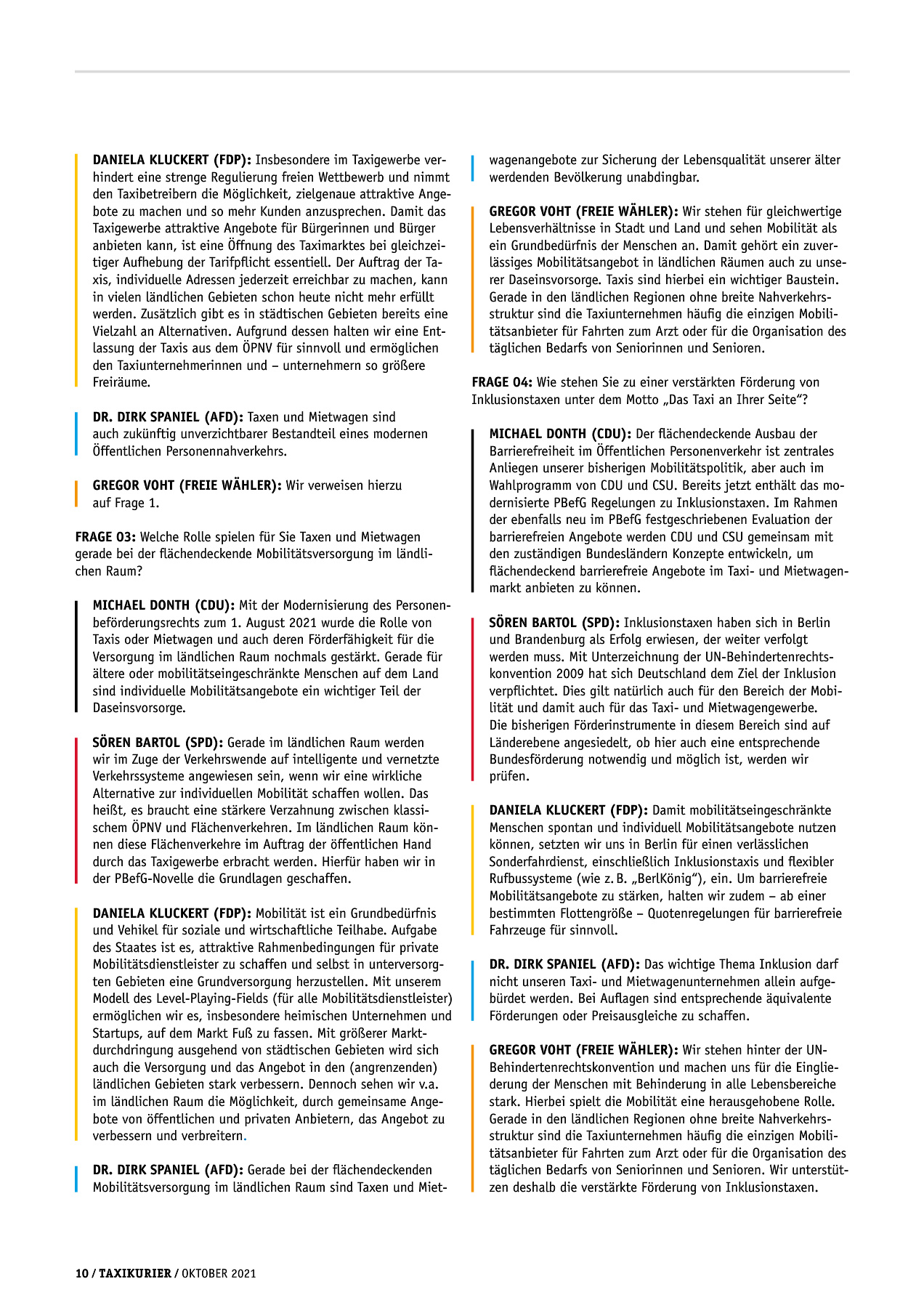 Originalseite 10 der Ausgabe Taxikurier Oktober 2021