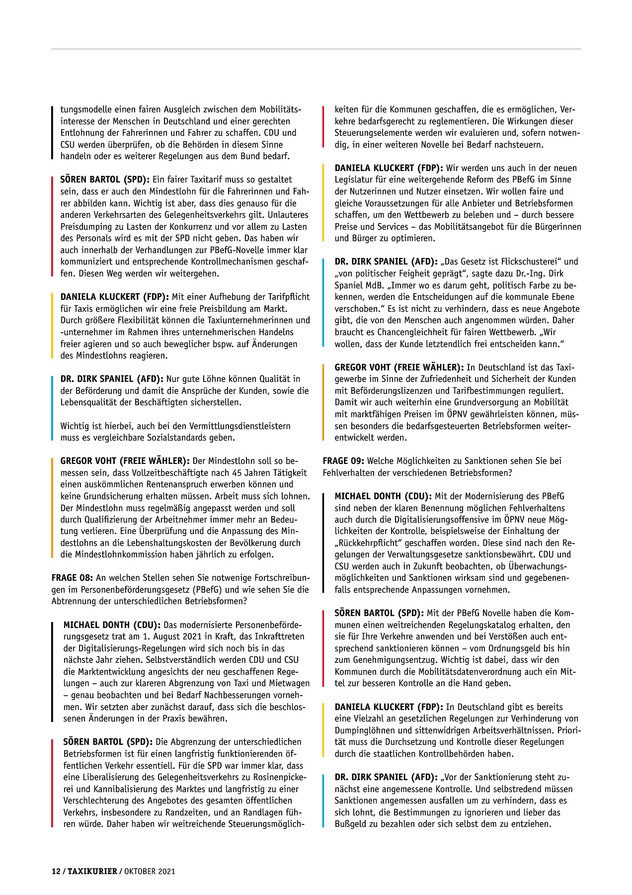 Originalseite 12 der Ausgabe Taxikurier Oktober 2021