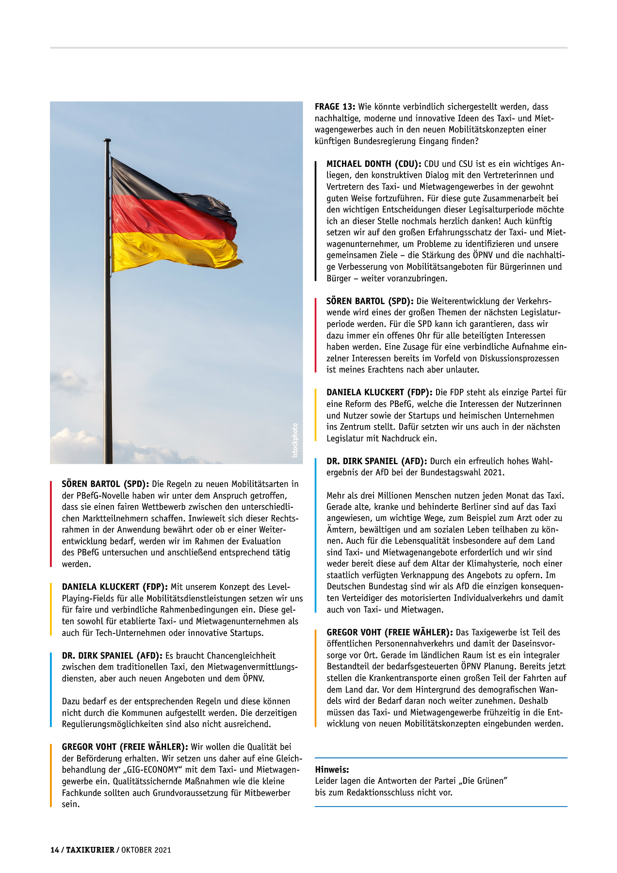 Originalseite 14 der Ausgabe Taxikurier Oktober 2021