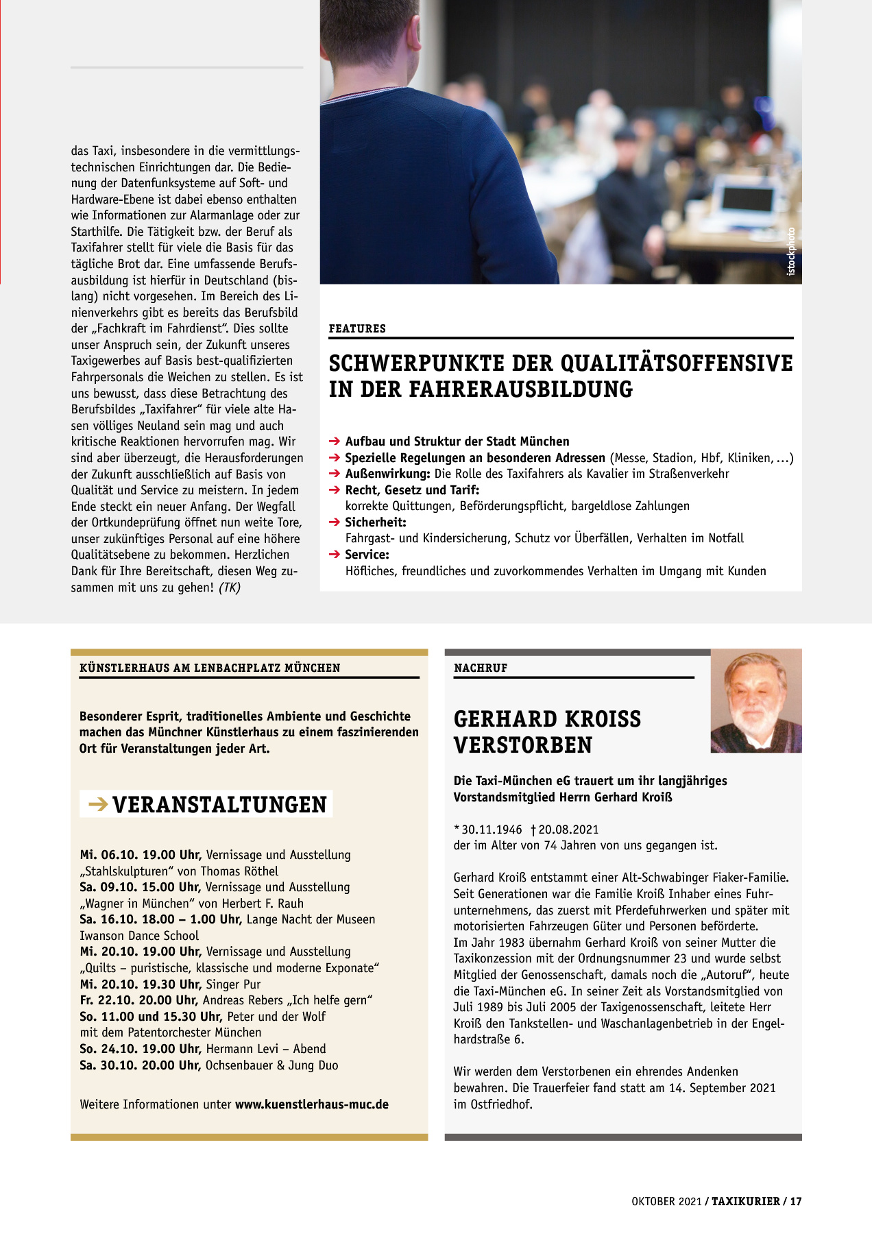 Originalseite 17 der Ausgabe Taxikurier Oktober 2021